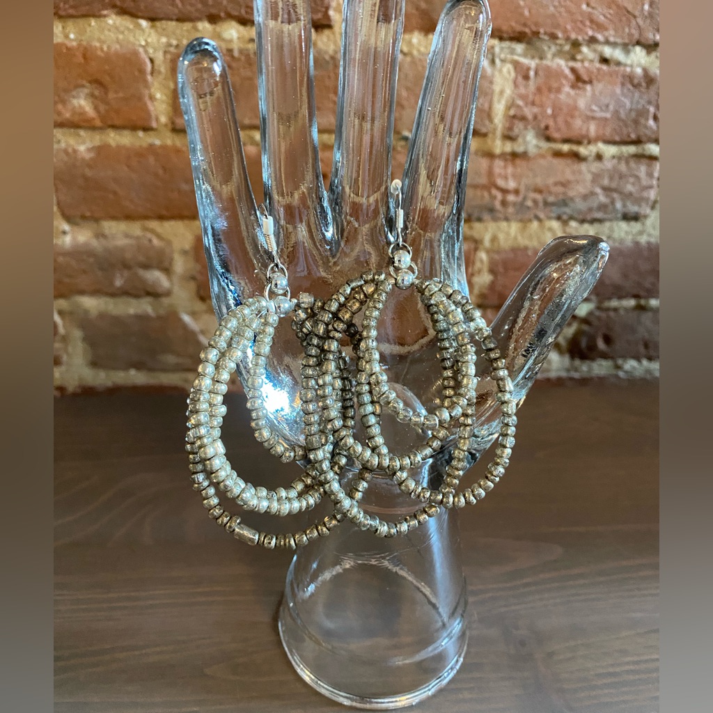 Nordstrom Multi Strand Beaded Teardrop Statement Earrings 25$